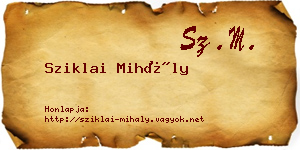 Sziklai Mihály névjegykártya