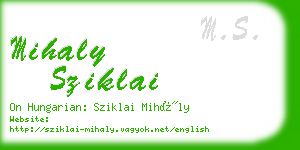 mihaly sziklai business card